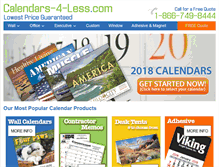 Tablet Screenshot of calendars-4-less.com